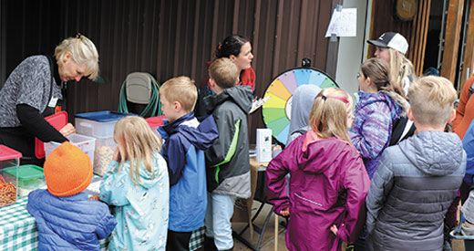 Kids spin a wheel